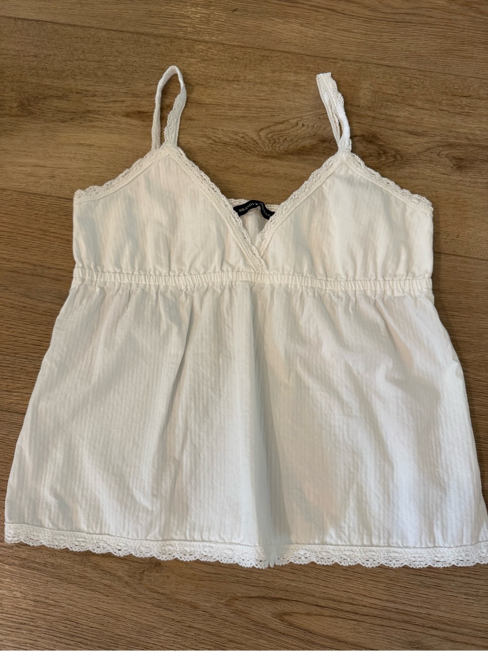 Brandy Melville White Lace-Trim Camisole